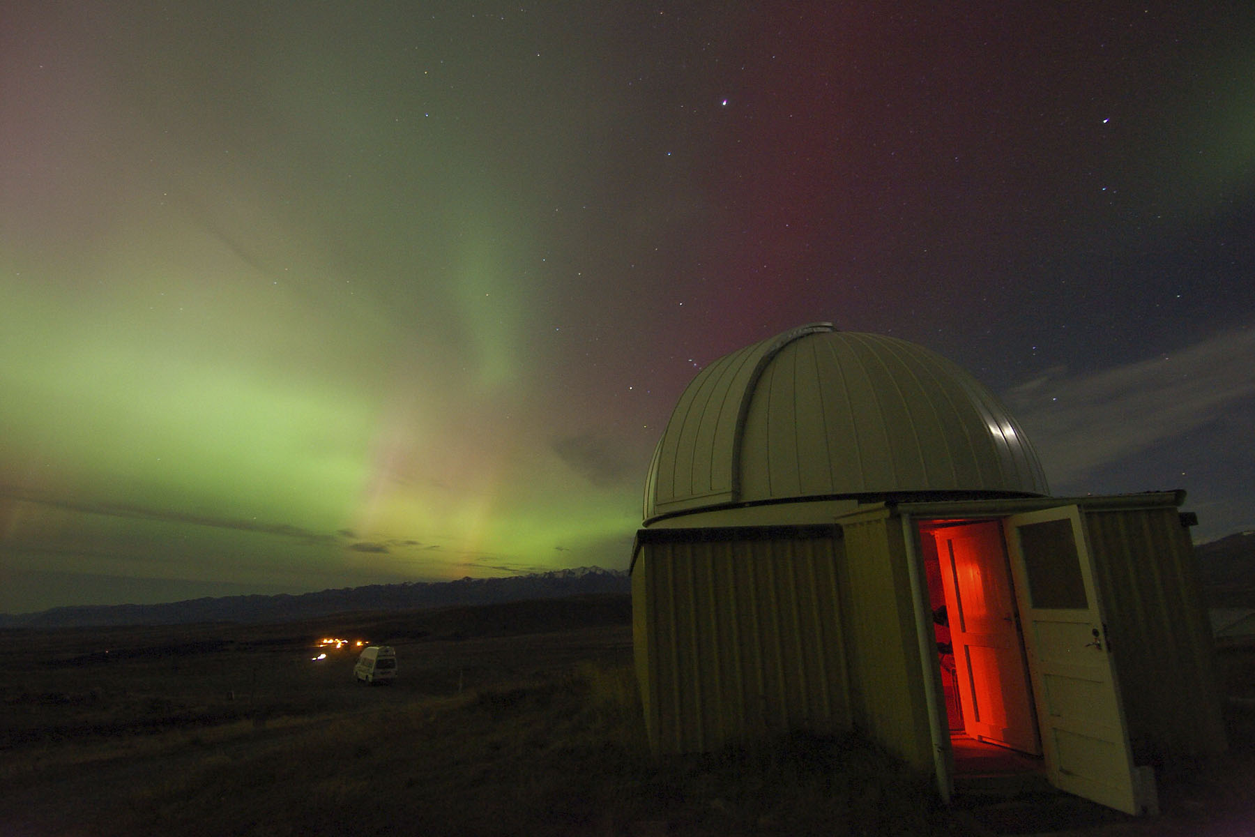 Aurora over Mt John